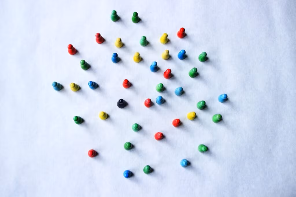 A conceptual map layout for a video game, illustrating the challenge of designing functional 128-player maps.