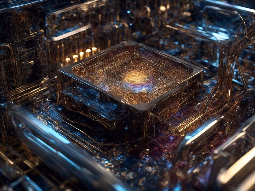 Close-up view of a semiconductor chip, representing the new MediaTek Kompanio 540 processor.