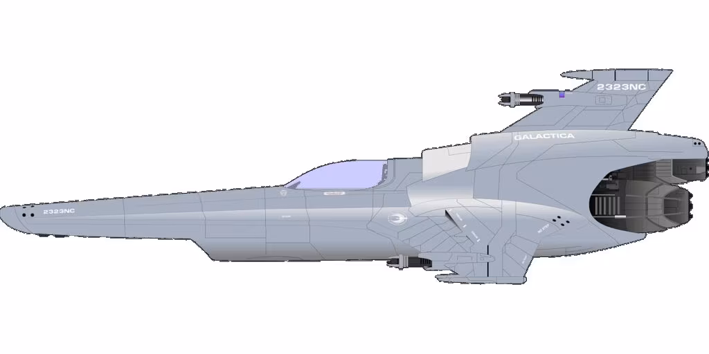 Conceptual illustration of the 36-mile long Chrysalis starship traveling through deep space, showing its massive, self-contained structure.