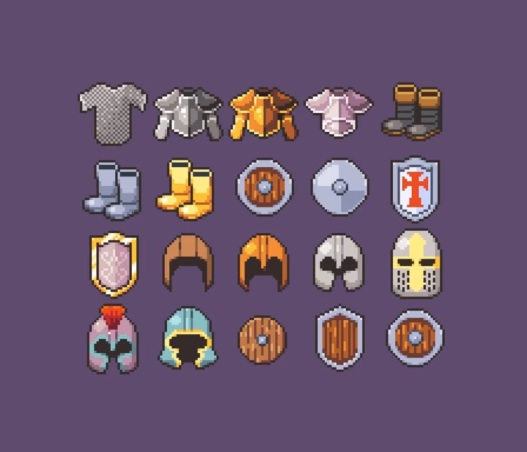 Detailed pixel art scene from a 2D platformer game showing a character in a fantasy environment