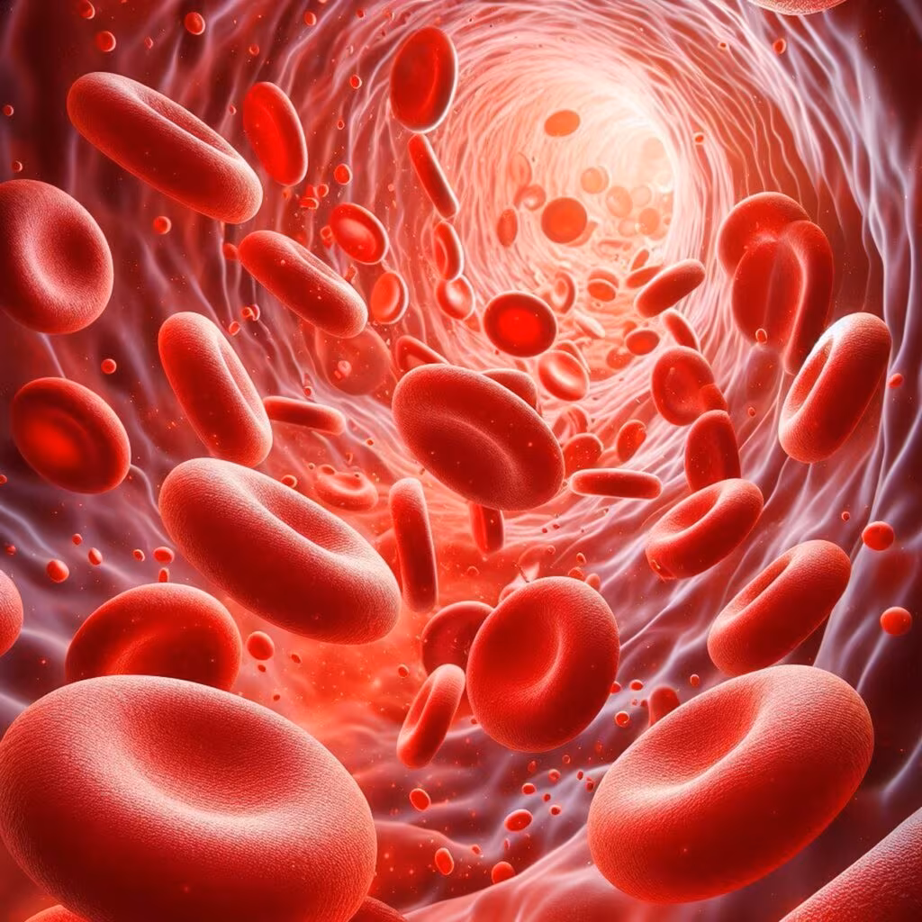Diagram illustrating the cardiovascular system and the effect of inflammation on arteries.