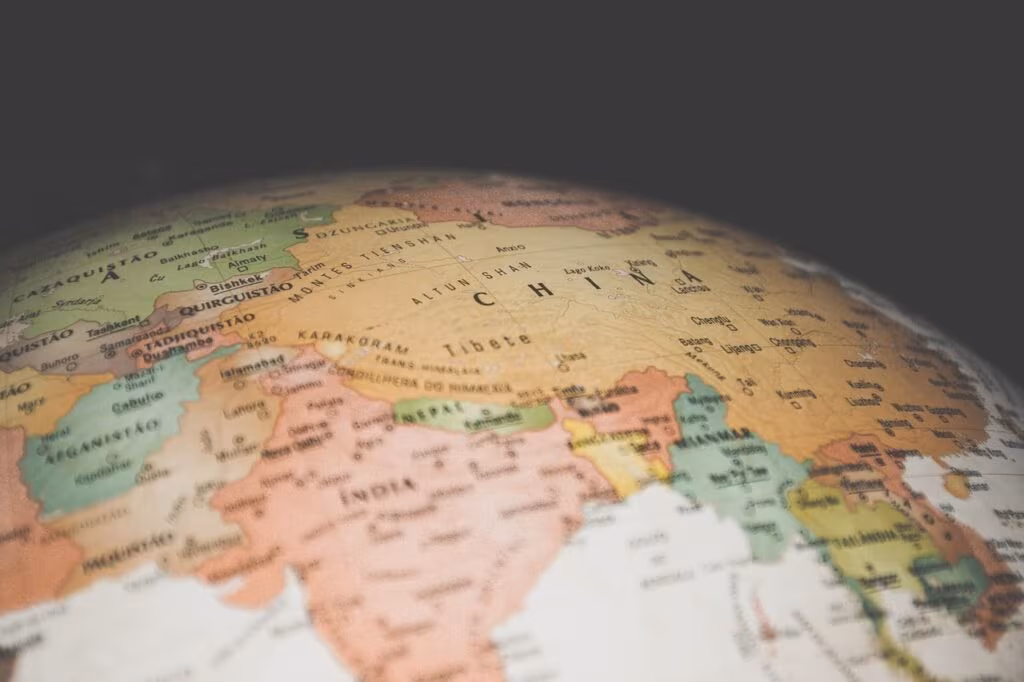 Geopolitical map focusing on the Korean Peninsula, showing the borders and surrounding maritime zones.