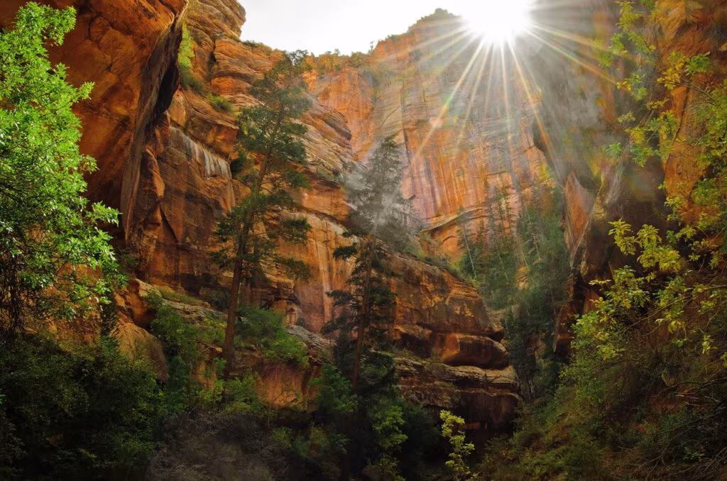 Scenic view of the red rock mountains and desert landscape typical of Southern Utah and Washington County.