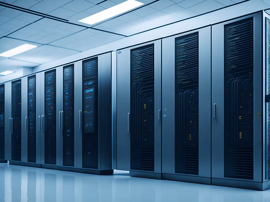 Servers and networking equipment inside a Microsoft Azure data center