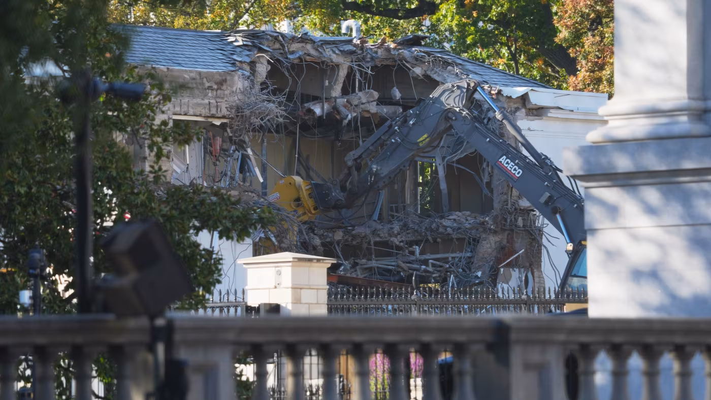 The White House starts demolishing part of the East Wing to build Trump's ballroom - NPR