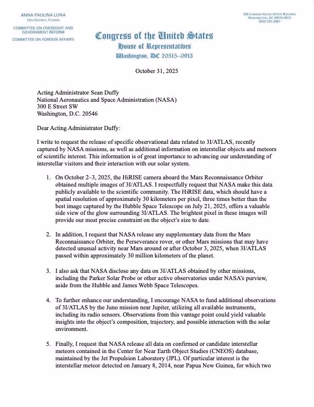 A Request for NASA to Release Scientific Data on 3I/ATLAS - Avi Loeb – Medium