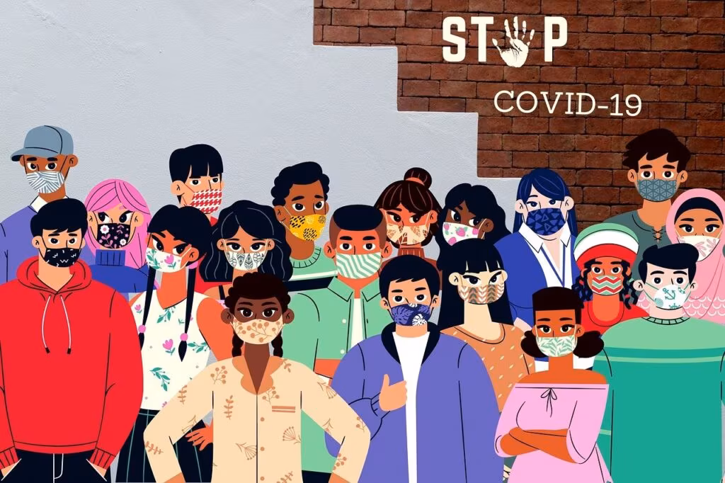 A community health worker speaking to a group about preventative health measures and lifestyle changes.