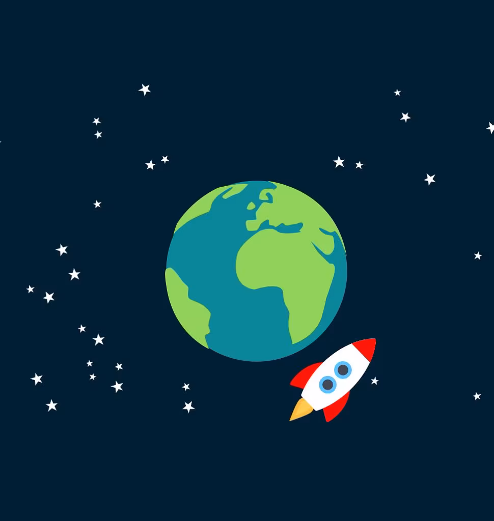 A heavy-lift rocket launching into space, symbolizing the power needed for interplanetary travel