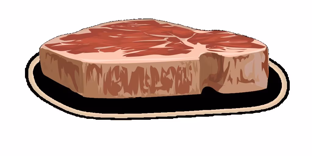 A selection of high-creatine foods including red meat steak and salmon fillets.