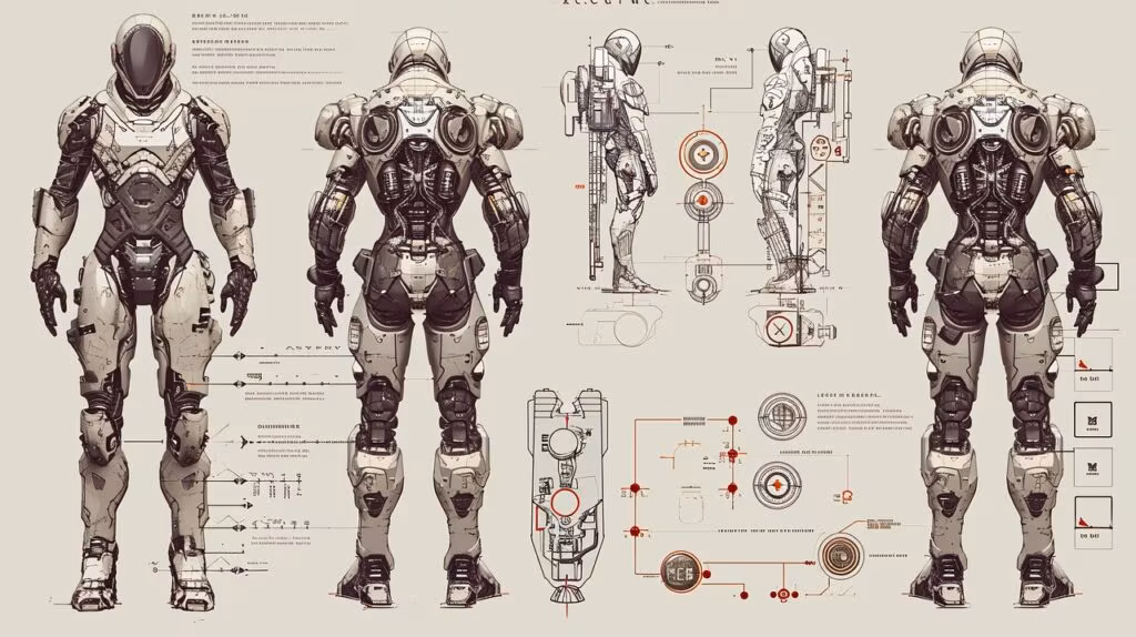 A squad of soldiers using cover to target the weak point of a heavily armored futuristic robot.