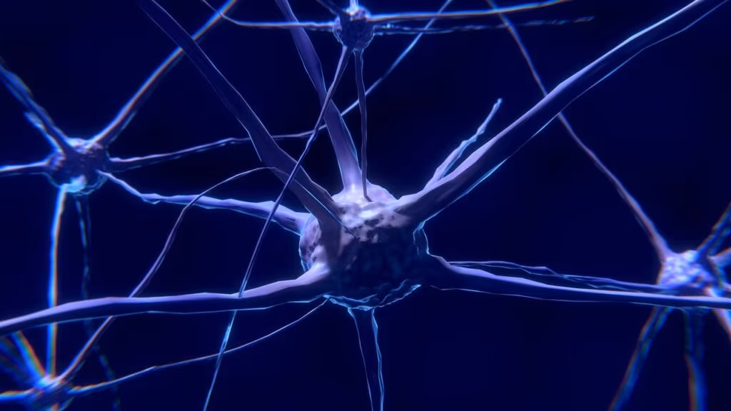 Abstract illustration of healthy brain neurons connecting, symbolizing prevention and cognitive function.