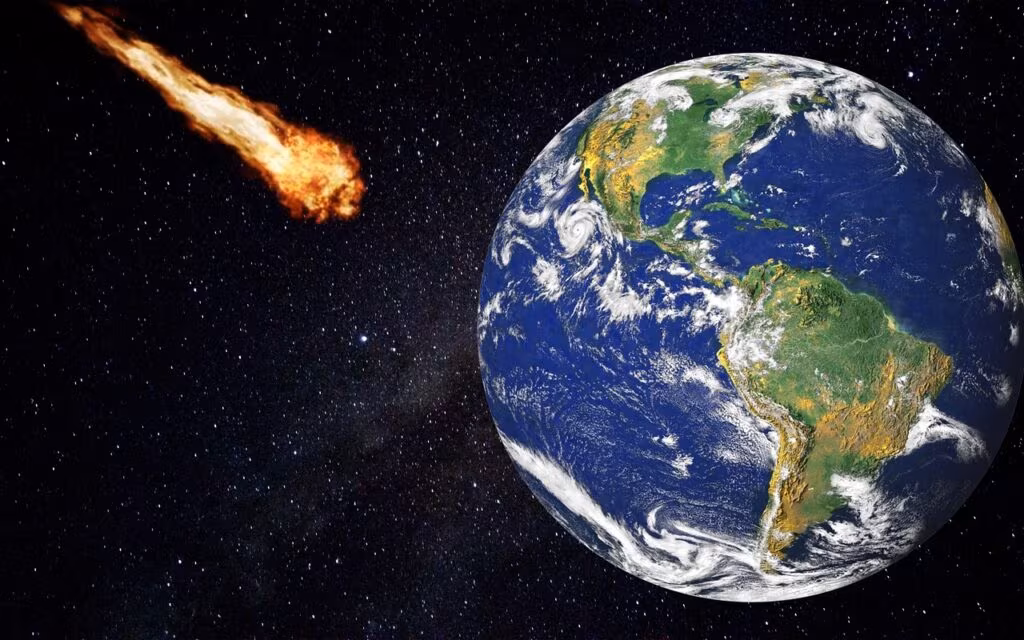 Artist's rendering of an interstellar comet or asteroid traveling through the dark expanse of space