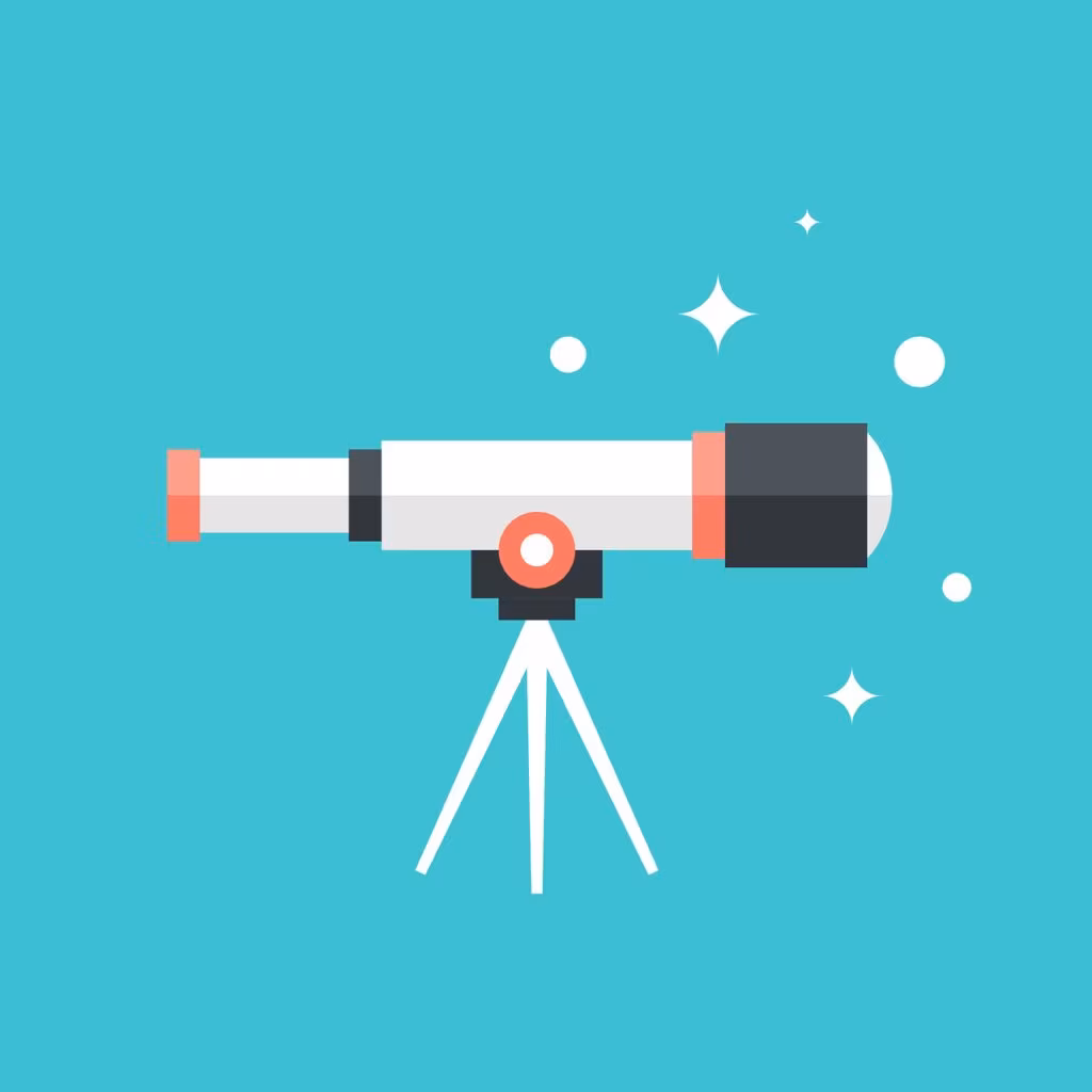 Astronomer looking through a large professional telescope at night