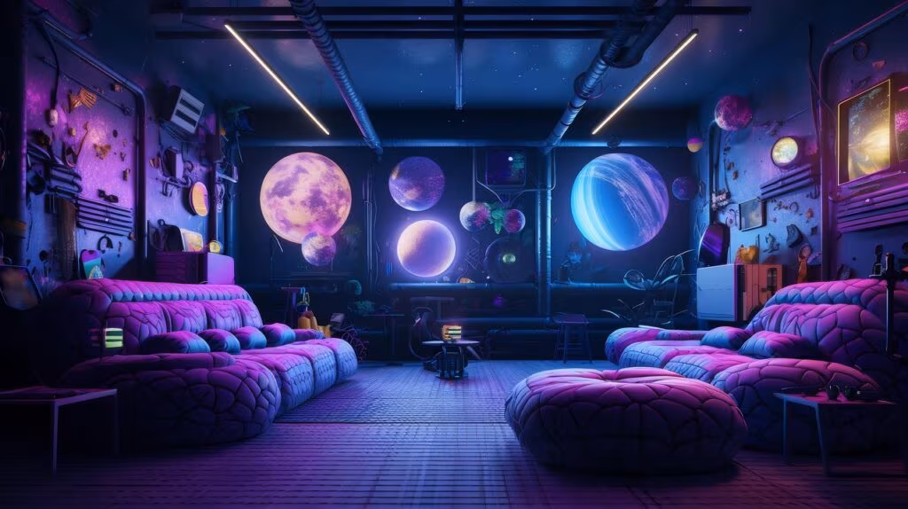 Conceptual image of a dark, carbon-rich alien planet surface with unusual rock formations