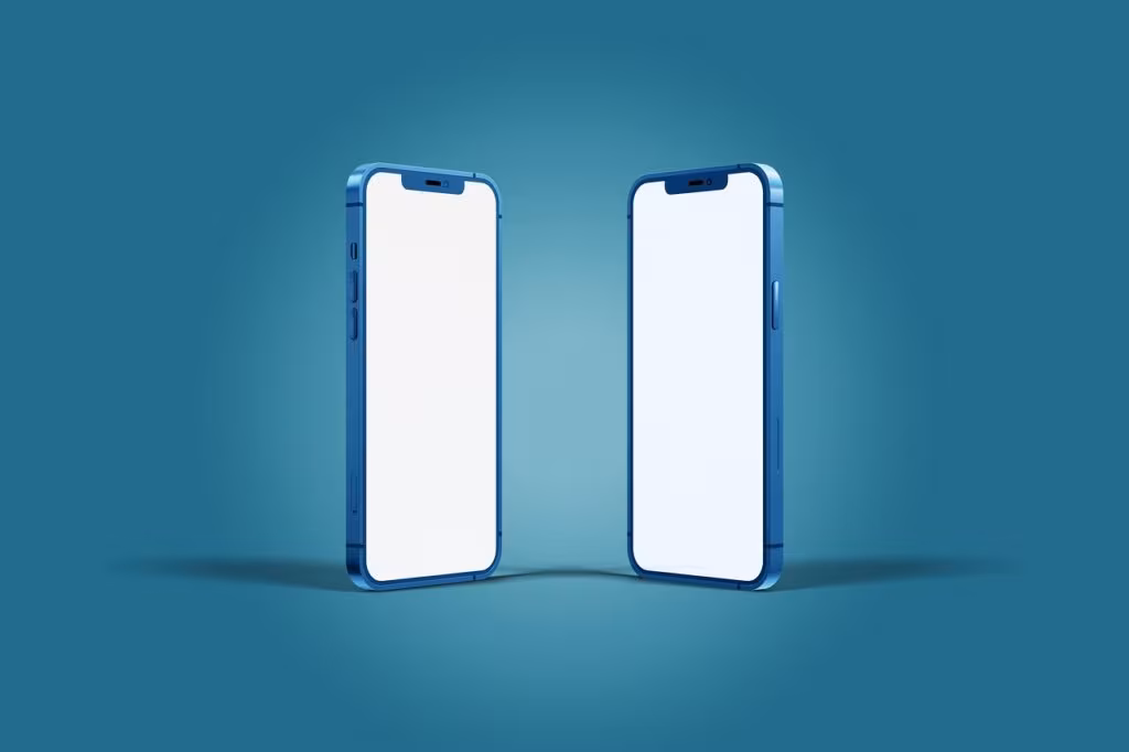 Diagram illustrating the four front-facing cameras used for Dynamic Perspective on the Amazon Fire Phone