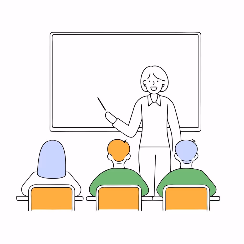 High school teacher leading a civics education class discussion on historical events