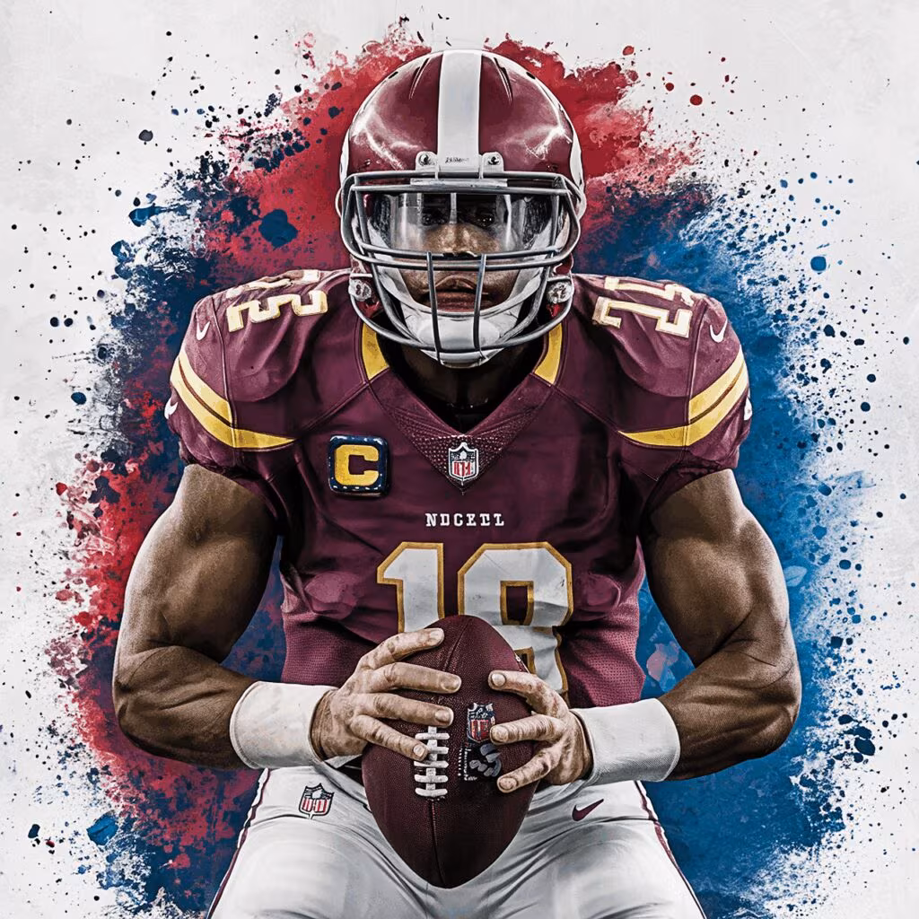 NFL quarterback throwing a risky pass that leads to an interception, highlighting poor decision-making.