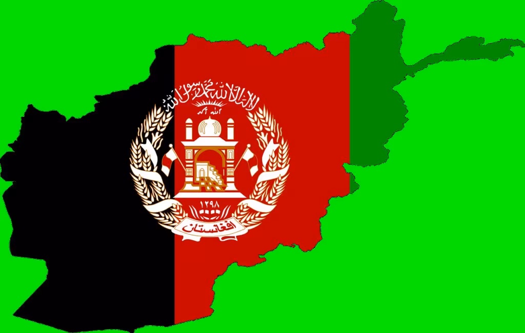 Ohio state flag waving with a map outline of the state superimposed.