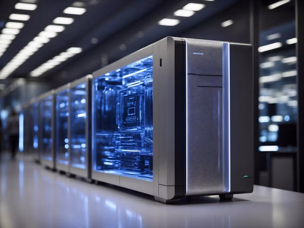 Rows of servers in a data center, symbolizing the digital infrastructure controlling information flow.
