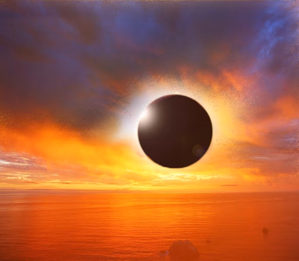 Scientific diagram illustrating the alignment of the Sun, Earth, and Moon during a solar eclipse