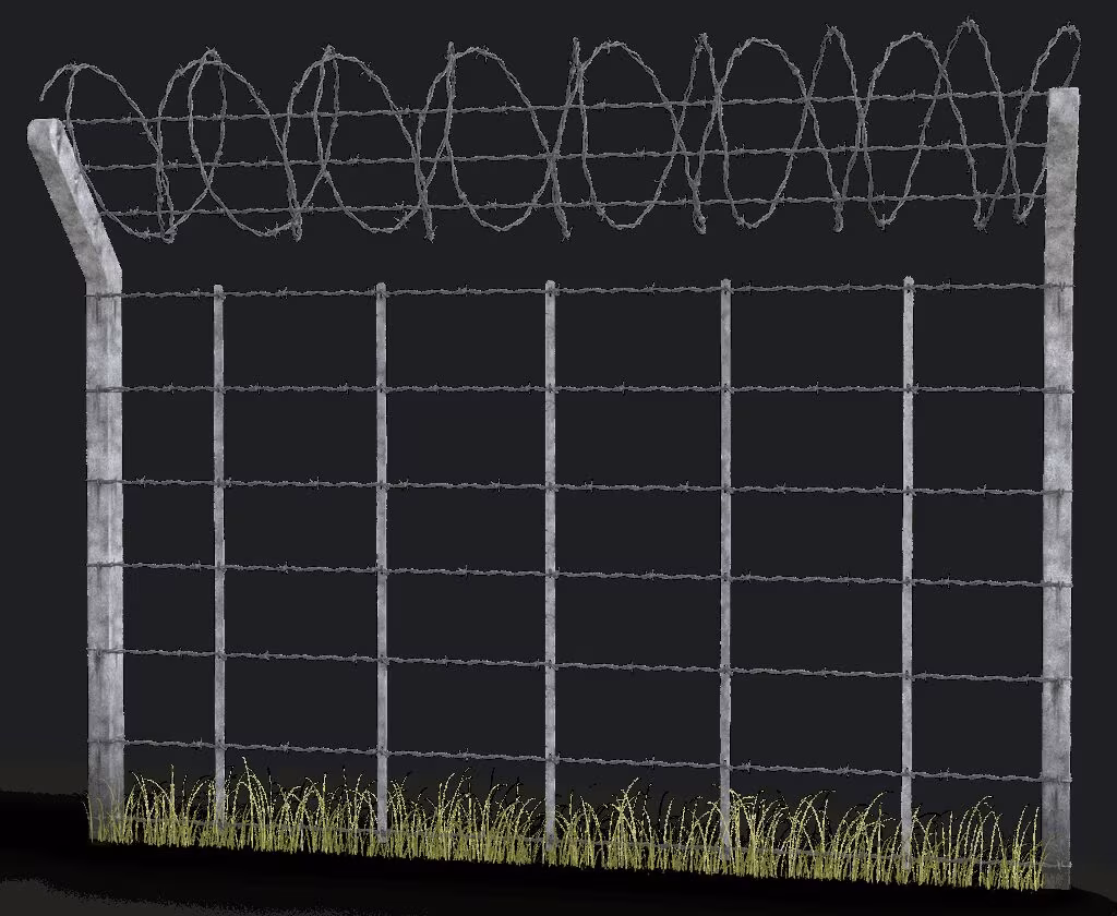 Security fence separating Israel and the Gaza Strip with military vehicles nearby